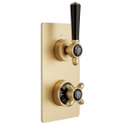 Bateria prysznicowa 1-drożna podtynkowa z termostatem - Mosiądz szczotkowany - Booth&Co. - Axbridge - BC-AXB-148-B-BRS