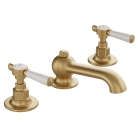 Bateria umywalkowa trzyotworowa z korkiem automatycznym - Booth&Co. - Axbridge - BC-AXB-201-BRS