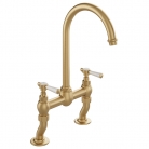 Bateria kuchenna dwuotworowa - Mosiądz szczotkowany - Booth&Co. - Axbridge - BC-AXB-253A-BRS