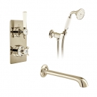 Zestaw wannowo-prysznicowy z punktową słuchawką i wylewką - Booth&Co. - Axbridge - BC-AXB-BS-BN