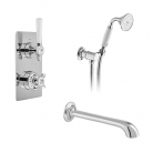 Zestaw wannowo-prysznicowy z punktową słuchawką i wylewką - Booth&Co. - Axbridge - BC-AXB-BS-CP