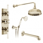 Zestaw wannowo-prysznicowy z deszczownicą, słuchawką i wylewką - Booth&Co. - Axbridge - BC-AXB-BSS-BN