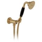 Słuchawka prysznicowa z uchwytem ściennym i przyłączem węża - Mosiądz szczotkowany - Booth&Co. - Axbridge - BC-AXB-SFMKWO2-B-BRS