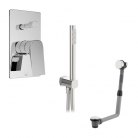 Zestaw wannowo-prysznicowy z napełnianiem wanny i słuchawką prysznicową - VADO - Cameo - CAM-MBS-BF-CP