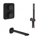 Zestaw prysznicowy z punktową słuchawką prysznicową i wylewką wannową - VADO - Cameo - CAM-TBS-BS-MB