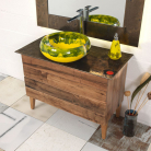 Dębowa szafka łazienkowa z kamiennym blatem - Domiziani - Furore