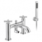 Bateria wannowa dwuuchwytowa, dwuotworowa z zest. prysznicowym chromowna - VADO - Elements - ELW-230+K-CP
