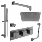 Zestaw prysznicowy z baterią Tablet Notion, słuchawką prysznicową, deszczownicą i napełnianiem wanny - IND-3WS-TAB4-BGM