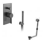 Zestaw wannowo-prysznicowy z napełnianiem wanny i punktową słuchawką prysznicową - IND-BS-EDI1-BGM