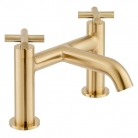 Bateria wannowa dwuuchwytowa, dwuotworowa w kolorze Złoto Szczotkowane (PVD) - INDIVIDUAL by Vado - IND-ELW237-BRG