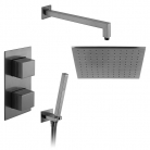 Zestaw prysznicowy z baterią Tablet Notion, punktową słuchawką prysznicową i deszczownicą - IND-SS-TAB3-BGM