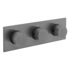 Bateria prysznicowa termostatyczna, podtynkowa, pozioma, 3-drożna, Gunmetal Szczotkowany PVD - INDIVIDUAL by Vado - IND-T128/3-H-BGMK