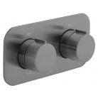 Bateria prysznicowa termostatyczna, podtynkowa, 2-drożna, Gunmetal Szczotkowany PVD - INDIVIDUAL by Vado - IND-T148/2-H-ALT-BGM