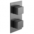 Bateria prysznicowa termostatyczna, podtynkowa, pionowa, 2-drożna, Gunmetal Szczotkowany PVD - INDIVIDUAL by Vado - IND-T148/2-NOT-BGM