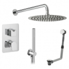 Zestaw prysznicowy z termostatyczną baterią podtynkową i deszczownicą 30 cm - VADO - PHO-TBSS-ABF-CP