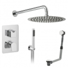 Zestaw prysznicowy z termostatyczną baterią podtynkową i deszczownicą 30 cm - VADO - PHO-TBSS-ABF-CP