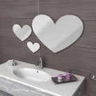 Zestaw trzech luster łazienkowych w kształcie serca - Linea G - SP833SE